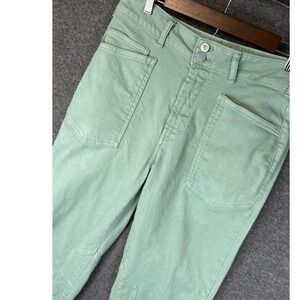 Anthrolopogie Pilcro The Wanderer Mid Rise Green Utility Cargo Pants Size 29 T